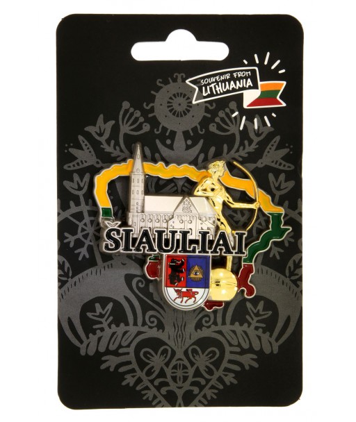 Šiauliai Magnet with Cathedral and Coat of Arms